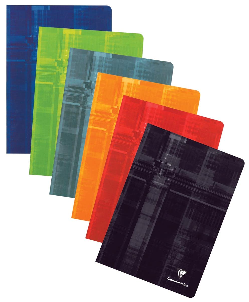 Clairefontaine 63125C - One Stapled Notebook - Dimensions: A4 21x29,7 cm - 80 Lined Pages with Margin - White Paper 90 g - Laminated Card Cover Random Colour