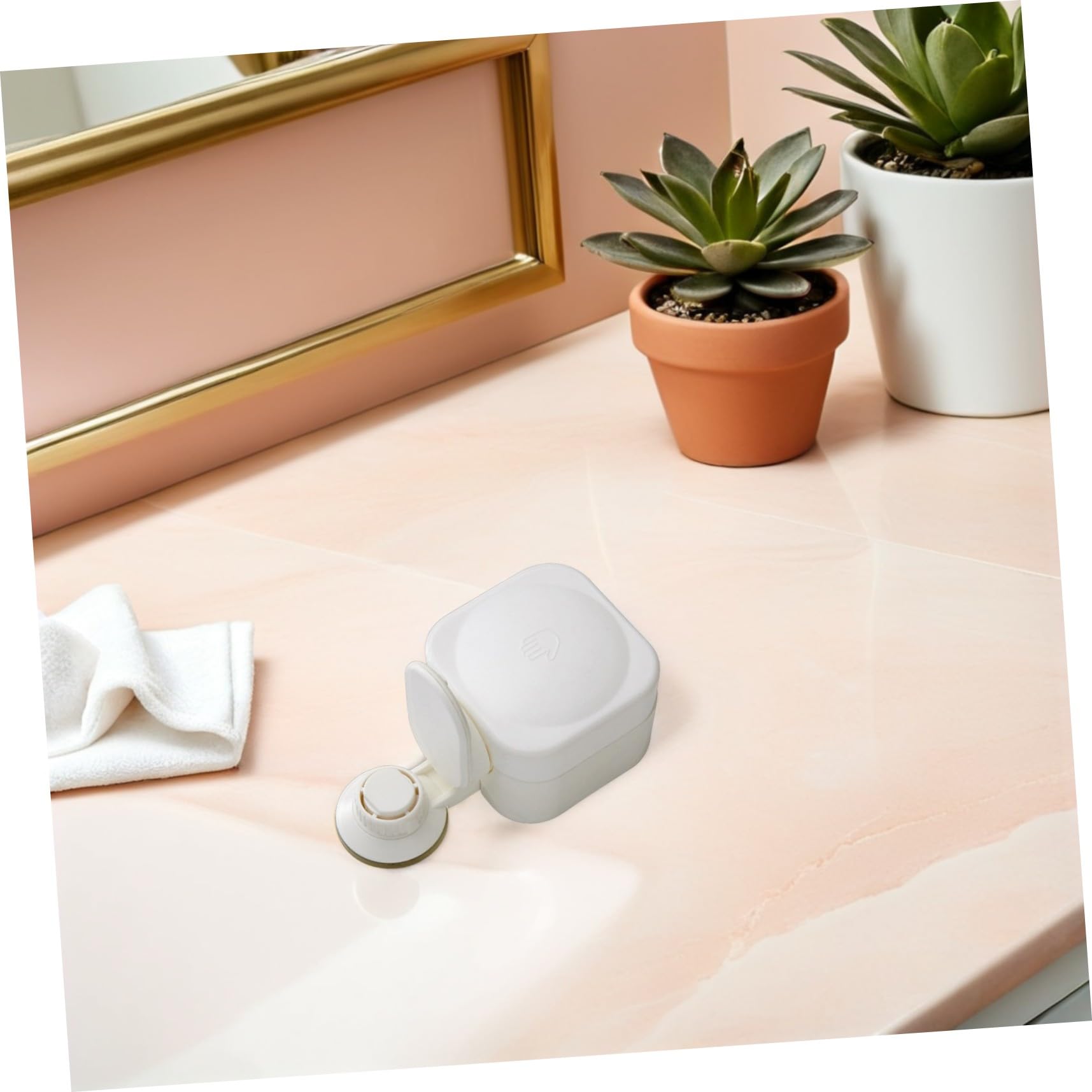 Dispensador de Jabón y Dispensación Uniforme Abs Blanco de Pared Ventosa sin Fugas para Ducha Adecuado para Baños y Cocinas Modernas