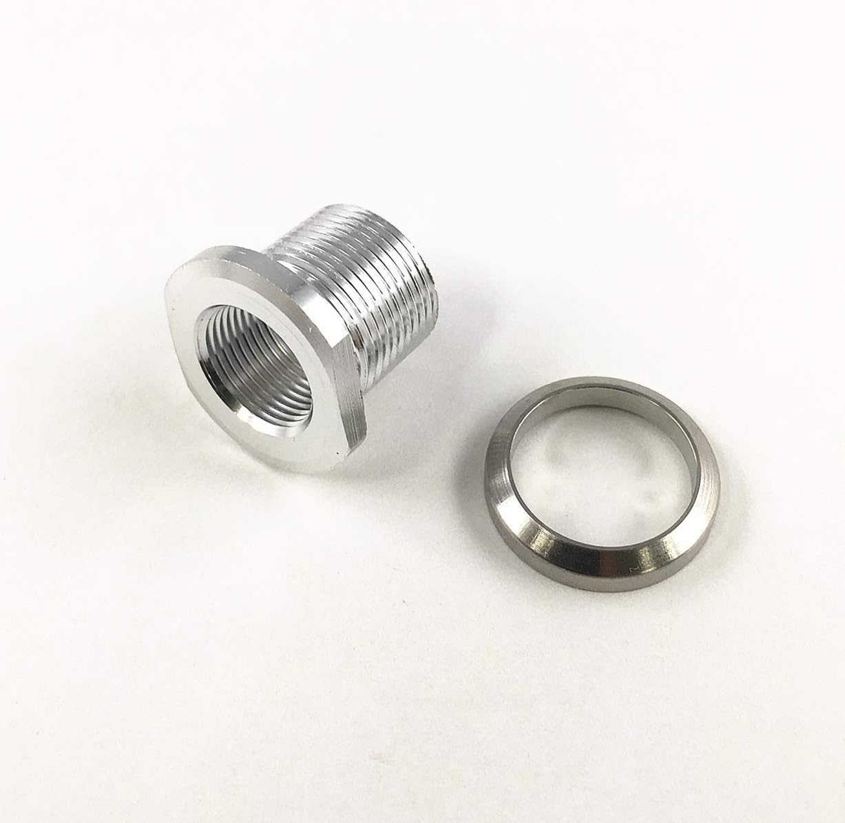 DB Anodized Silver Aluminum Thread Adapter 1/2x28 to 5/8x24 TPI Convert 1/2-28 to 5/8-24 TPI