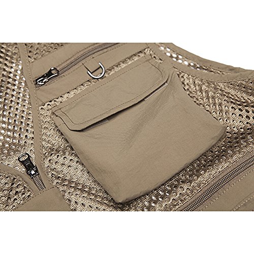 Ziker Men's Mesh Breathable Openwork Camouflage Journalist Photographer Fishing Vest Waistcoat Jacket Coat4