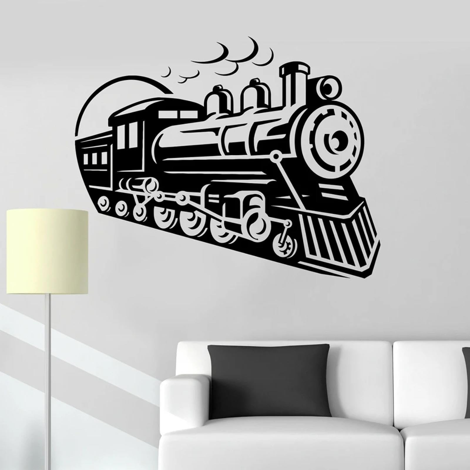 WEIMEIJIE Railway wall Stickers for Children's Rooms, kindergartens, locomotives, Trains, Vinyl wall Stickers for School classrooms and Dormitories.