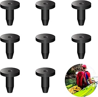 keepsweat Kayak Drain Plug,1/2” Kayak Scupper Plugs,Silicone Plugs for Kayak Drain Holes,8 pcs Kayak Drain Plug Kit for Pelican,Black Kayak Plugs for Most Fishing Boats Kayak