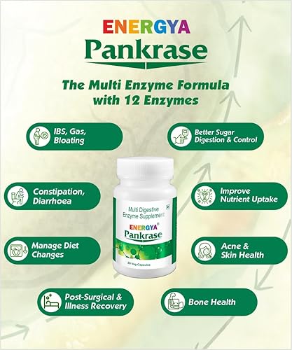Miniatura 4 de ENERGYA PANKRASE_Combinación de 12 Enzimas para Gas, Hinchazón. Enzimas Ayuda en la Digestión de Alimentos y Absorción de Nutrientes (Paquete de 5)