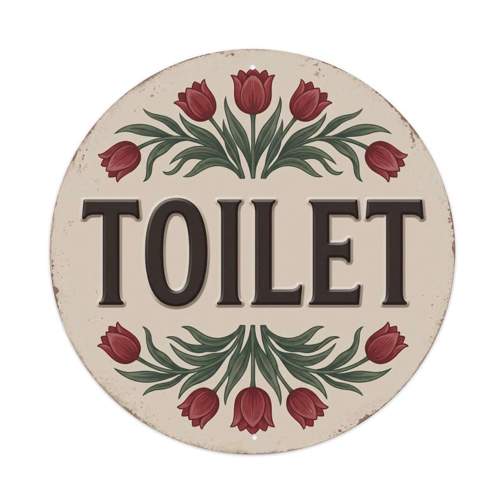 Okahys 8X8inch(20X20cm) Toilet(Wc) Signage Tulip Vintage Metal Tin Sign