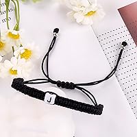 Vista 58 de Initial Bracelets for Couples Women Men Initial Charm Handmade Rope Braided Letter Bracelet for Teens Adjustable Jewelry Father's Day Gifts for Him