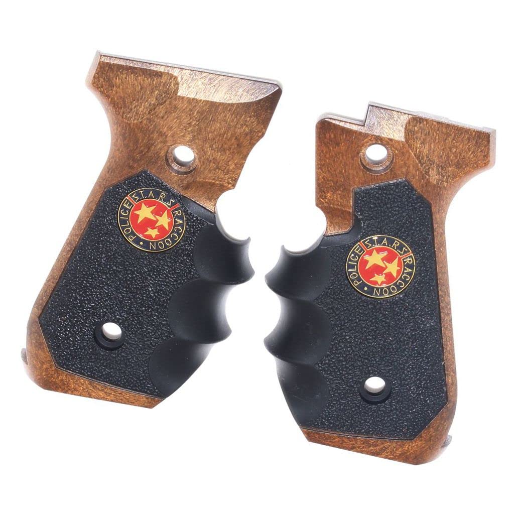 Generic Airsoft Softair Ersatzteile WE (WE-TECH) Bio Samurai Edge V2 Grip Cover Griffabdeckung passend für KJ Tokyo Marui WE M9 M92 M92F Serie GBB Pistole Schwarz/Brown