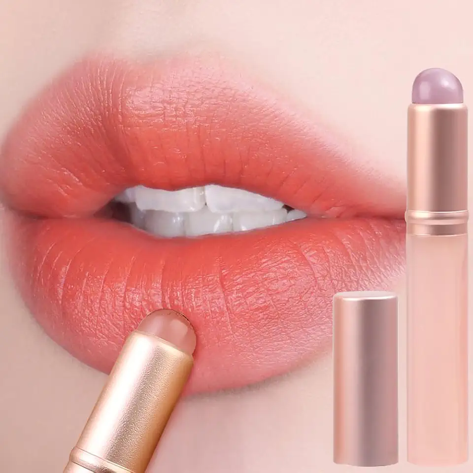 Pincel labial de silicone com capa para corretivo angular, ferramentas de maquiagem de batom macio, cabeça redonda, pincel versátil para lábios