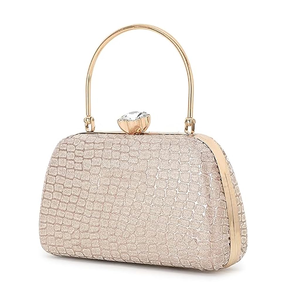 zaib Bridal Clutch Bag for Women – Elegant Satin Evening Purse, Wedding & Bridesmaid Clutch Bag, Cocktail Purse with Detachable Chain Strap for Weddings-picture-24