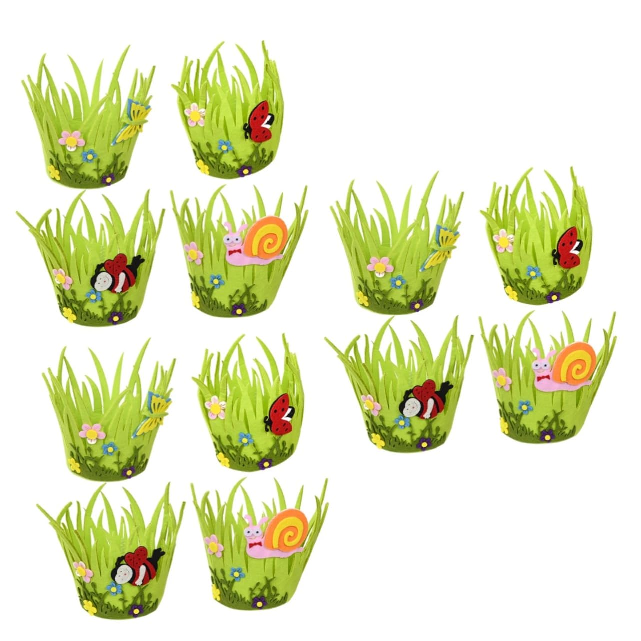 Amosfun 3 Set Cestino Per Uova Decorare Cestino A Tema Pasquale Decorazioni Uova Riempibili Giocattoli Pasquali Cestino in Feltro Gonfiabile Di Natale Green Tessuto Non Tessuto 4 Pezzi * 3