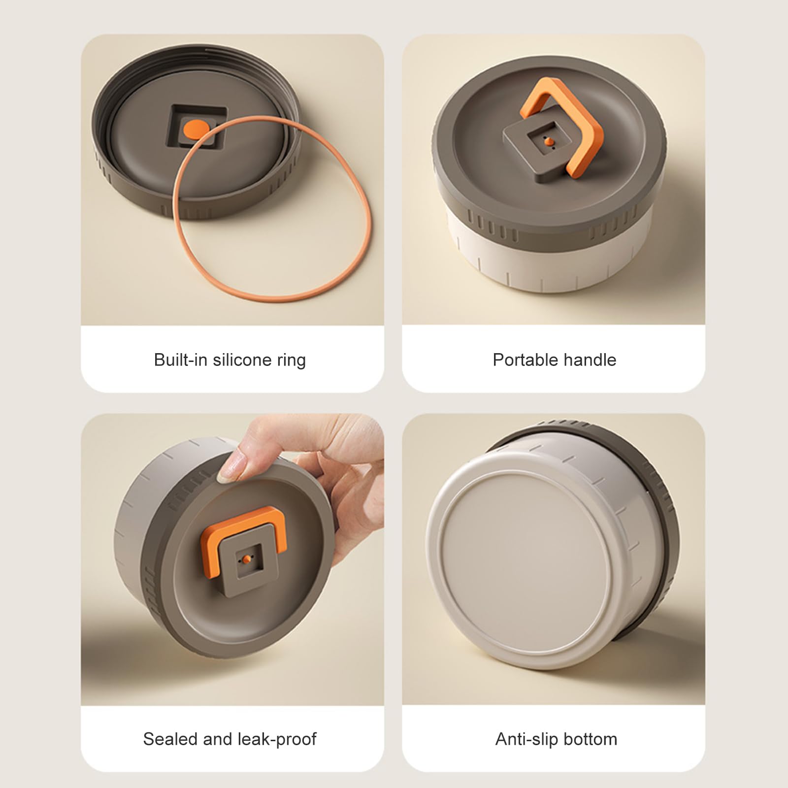 Lonchera apilable aislada de acero inoxidable a prueba de fugas para uso en la oficina, apta para microondas, aislamiento al vacío, contenedor de alimentos apilable para microondas