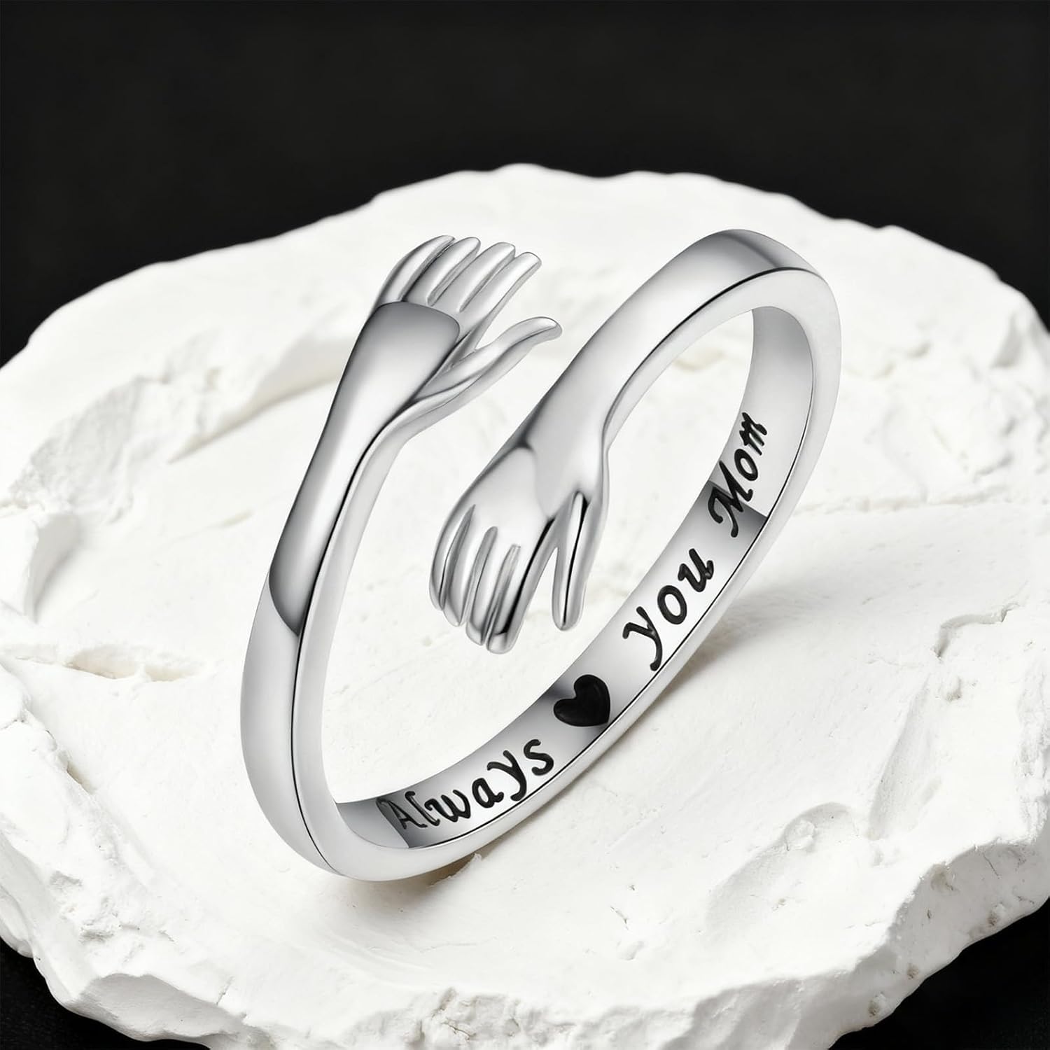 Dcfywl731 To My Daughter Hug Ring Inspirational Stainless Steel Ring for Women To My Daughter Jewelry Gift for Her Birthday Christmas - Image 7