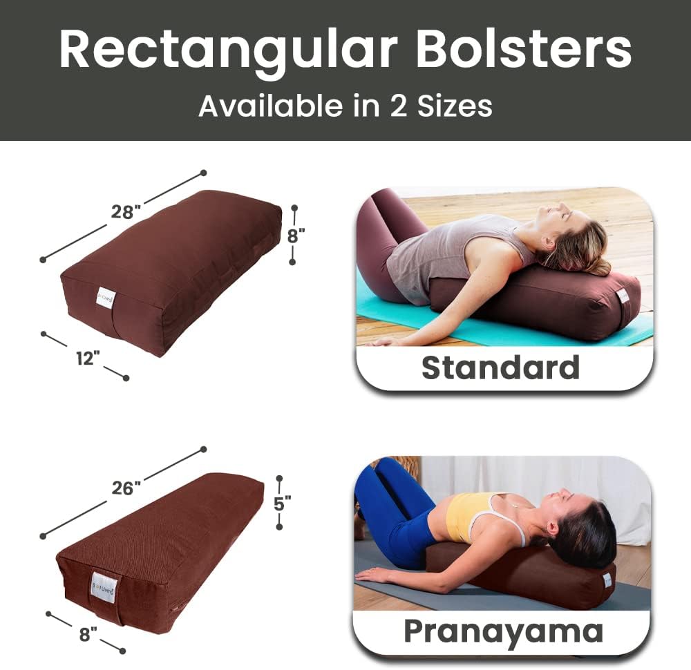 Sol Living Yoga Bolster Pillow Rectangular Meditation Cushion Cotton Meditation Accessories for Restorative Yoga Meditation Pillow Yoga Pillow Firm Body Pillow Bolster Pillow for Legs Removable Cover : Sports & Outdoors