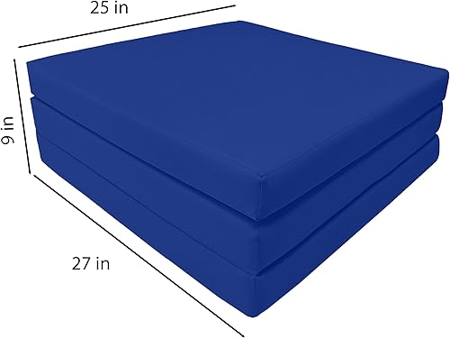 Miniatura 3 de D&D Futon Furniture Camas de espuma triple Shikibuton azul real, 3 x 27 x 75, espuma blanca resistente de alta densidad de 1.8 libras, alfombrillas