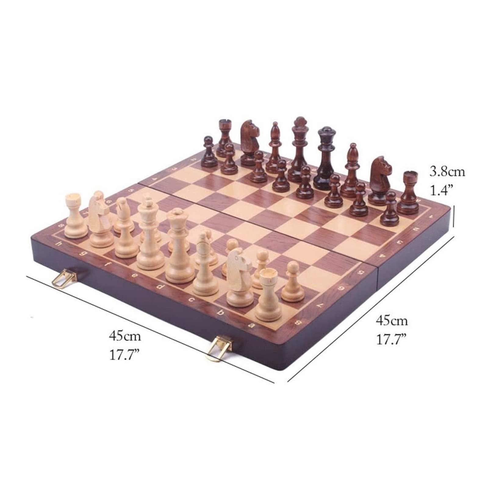 Reisespiele, Schach-Holz-Schach-Set 17'' x, Schach-Sets for Erwachsene, magnetisches Schach-Set