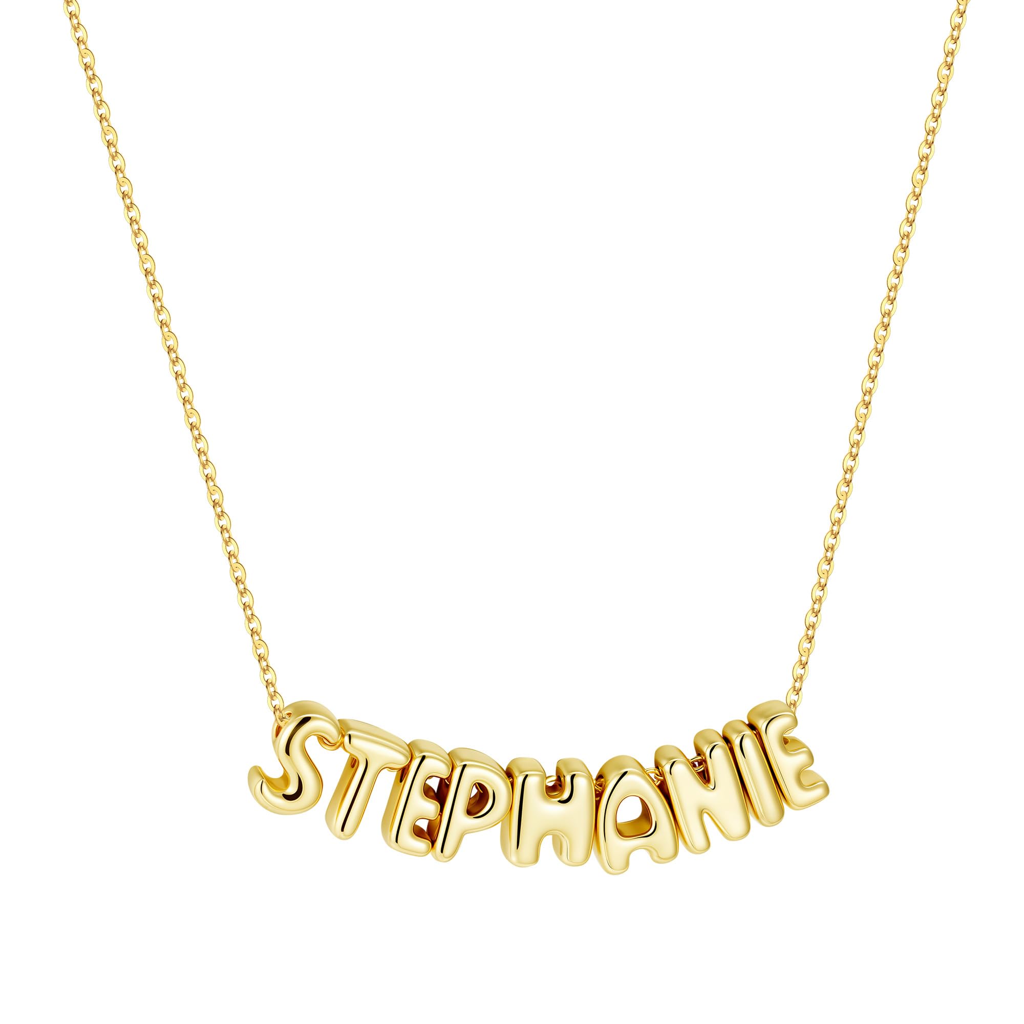 Custom Personalised Name Necklace for Women 14K Gold Plated Dainty Name Pendant Elegant Jewellery Ideal for Birthday Gifts for Women Girls Teens
