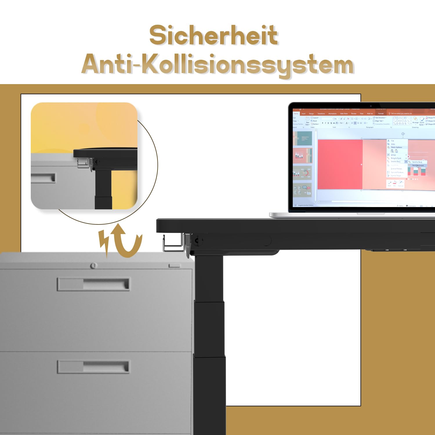 Homall G-23 PRO Höhenverstellbarer Tisch Gestell mit 2 Motoren,Elektrisch Tischgestell Belastbar bis 130KG, 3-Fach-Teleskop, Tischgestell mit Memory Steuerung (Black)