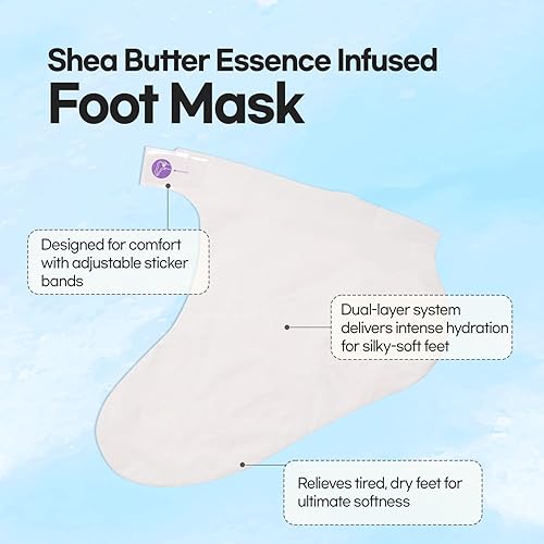 Miniatura 4 de Epielle Máscara reparadora intensiva para pies secos y talón agrietado y callos (calcetines - 6 unidades) máscaras de spa de pies  Aceite de coco +