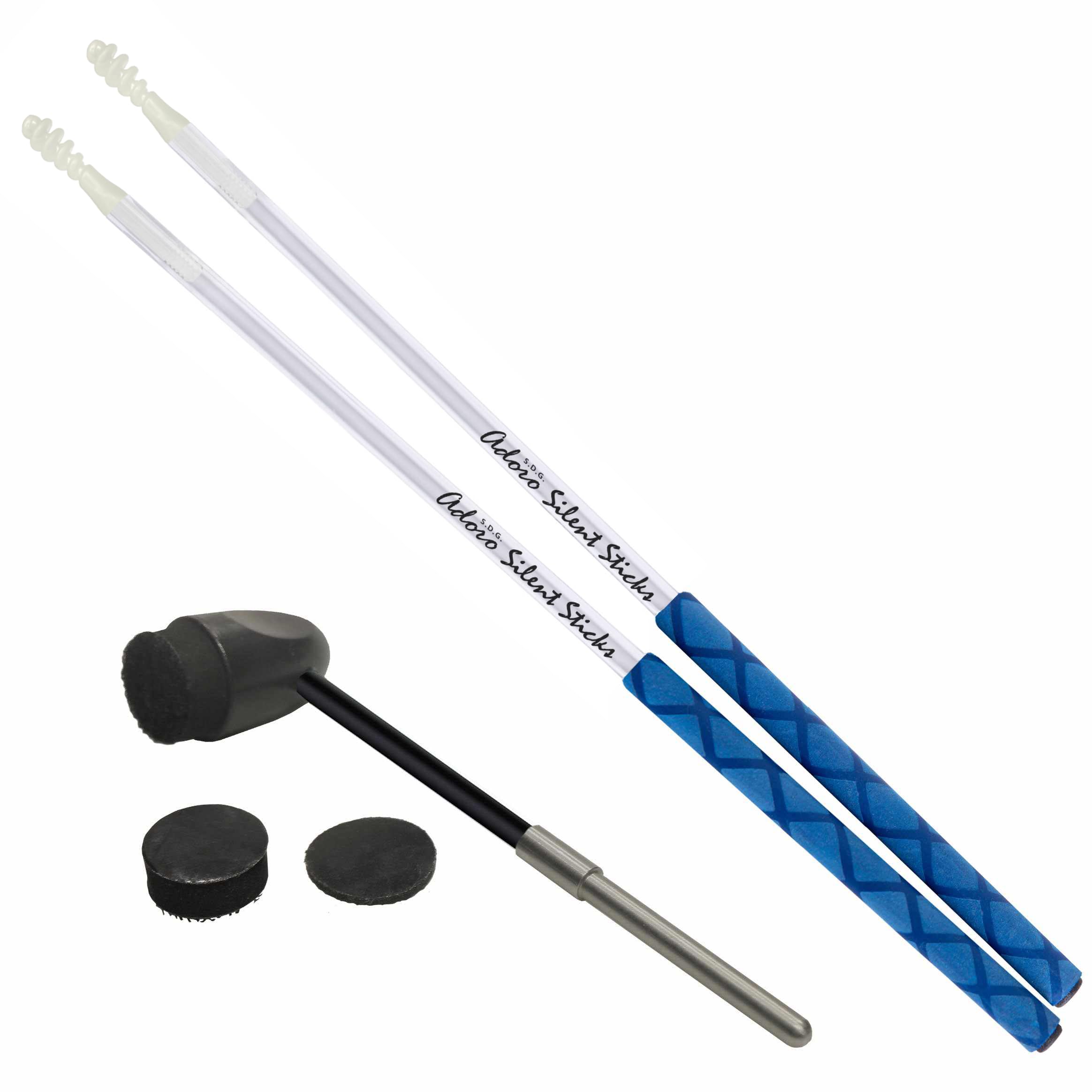 Adoro Silent e Sticks & Bassdrum Beater für e Drum & Drum Pad - Die weiche Spitze aktiviert den e Schlagzeug und reduziert gleichzeitig laute Kontaktgeräusche - kein hartes "Thwack" mehr-