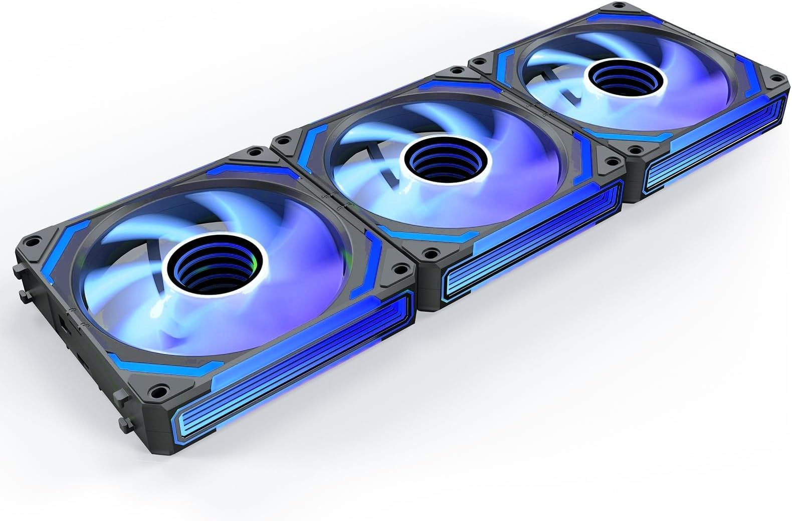 AsiaHorse COSMIQ 120mm Case Fan, Infinity Mirror FDB Reverse Fan with 5V 3-PIN Connector and Small Controller, 2000 RPM and 68.5CFM,Unit Daisy Chain PWM RGB PC Fans for Cases CPU Liquid Coolers, 3Pack