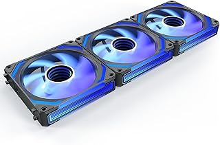 AsiaHorse COSMIQ 120mm Case Fan, Infinity Mirror FDB Reverse Fan with 5V 3-PIN Connector and Small Controller, 2000 RPM and 6