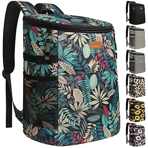 30-Can Cooler Backpack — Colorful Leaves