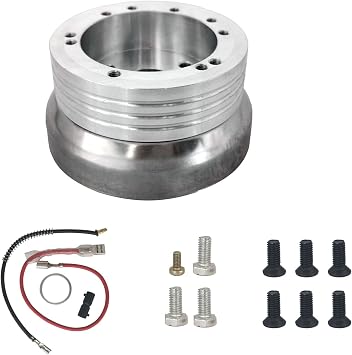 5 & 6 Hole Billet Steering Wheel Hub Adapter Replacement for Chevy 1969-1994 GMC Truck Pickup Van-s J-eep Bui-ck Chry-sler Dod-ge Pon-tiac Ca-dillac Silver