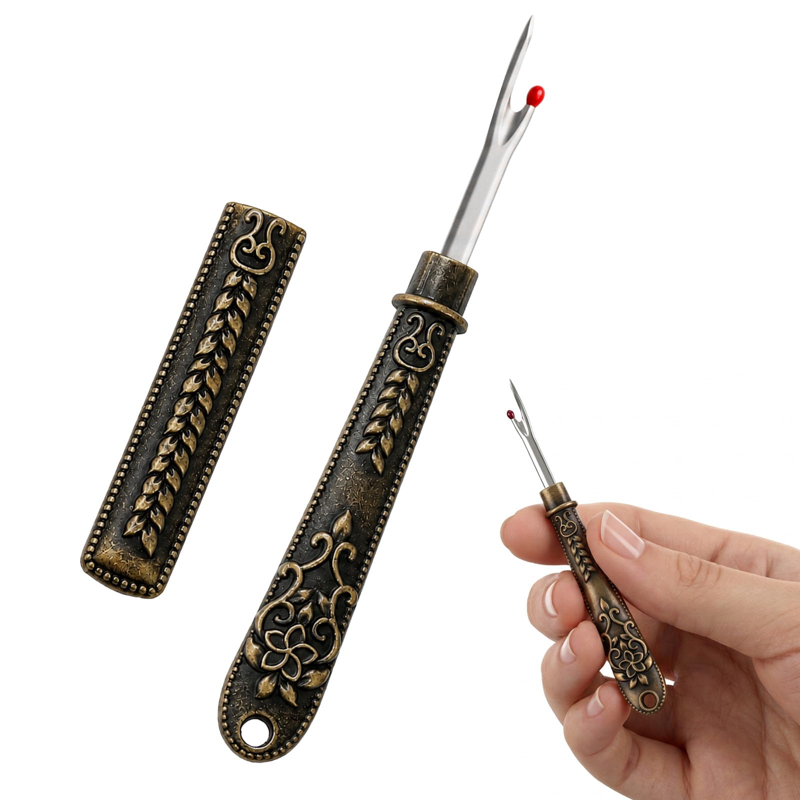 Quvvarly Antique Bronze Seam Rippers for Sewing, Embroidery Stitch Unpicker