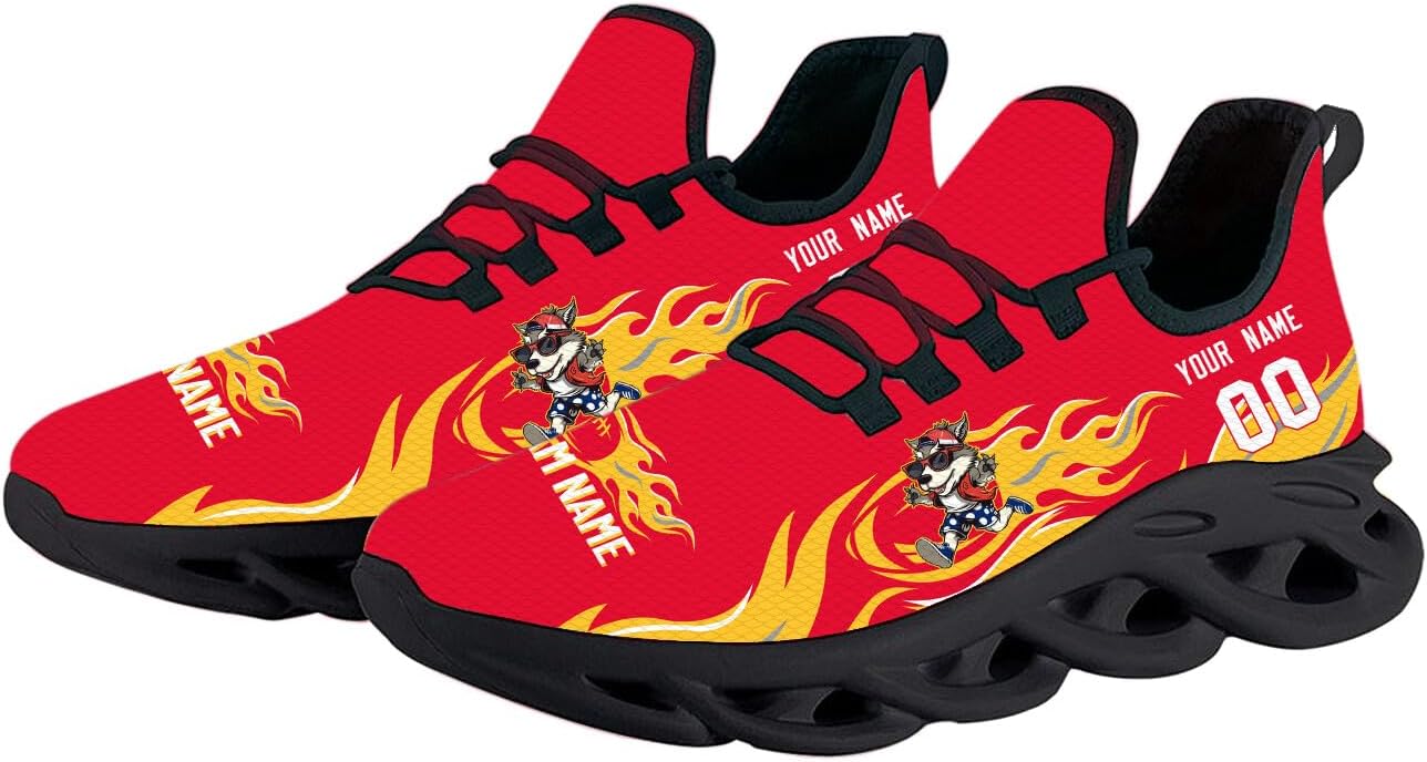 Custom Football Mascot Sneakers for Men & Women Personalized 3D Mascot City Design with Shoes Name Number Fan Gift