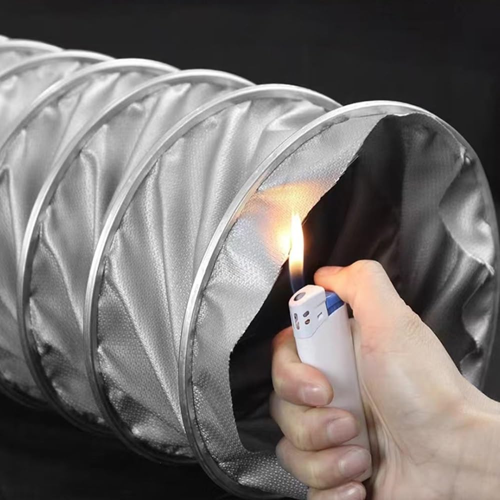 Manguera para conductos, Manguera Flexible de Alta Resistencia para ventilación - Conducto de Aire retráctil para Ventilador Extractor y Extractor de Humos, Resistente a Altas temperaturas,
