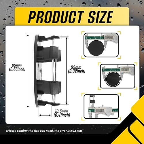 Miniatura 10 de 4 tapas centrales de rueda para Ford Mustang 2001-2014Focus 2002-2004F-150 2010-20142015 200 S Sedan llantas exteriores de 2.559 in (2.56 pulgadas)