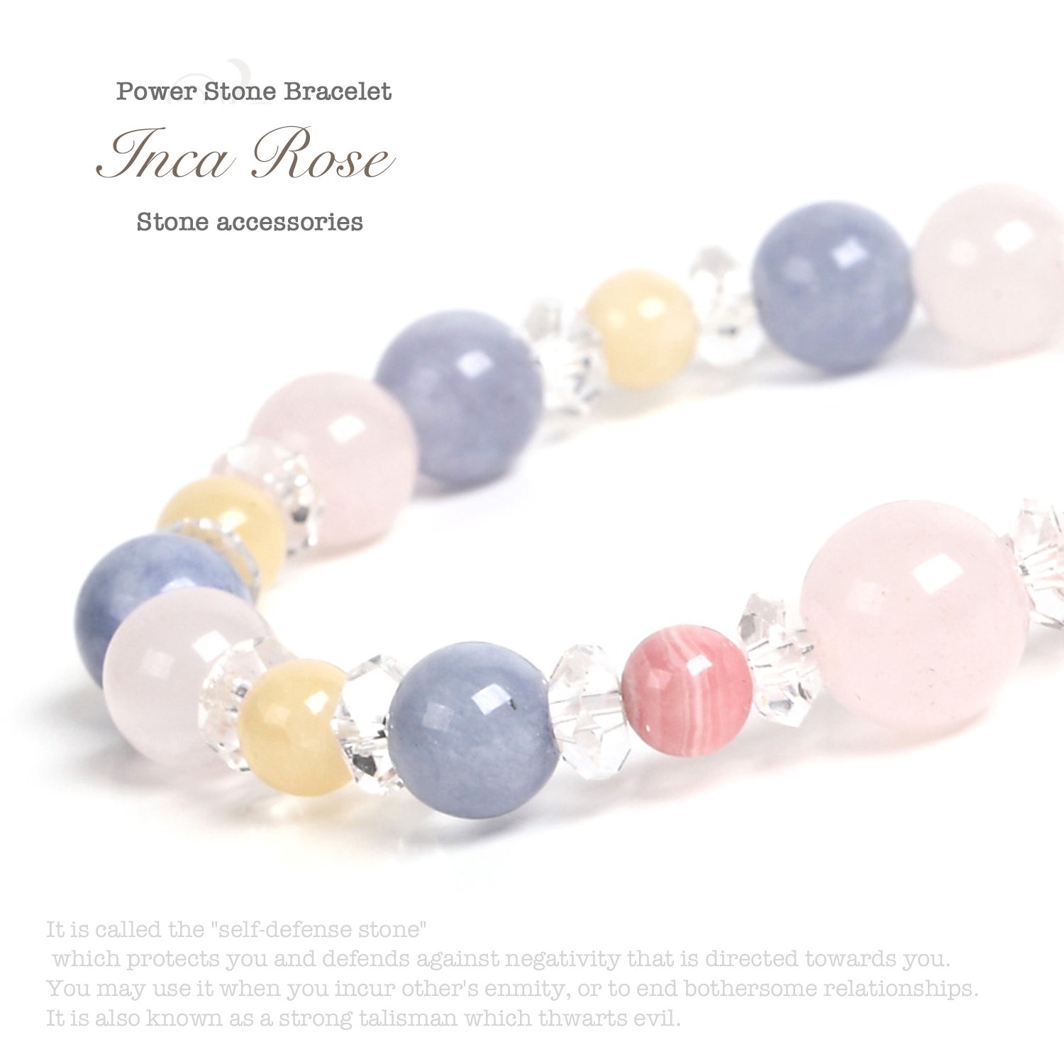 Amazon.co.jp: [京珠堂] AAA ローズクオーツ×ミルキーアクアマリン  