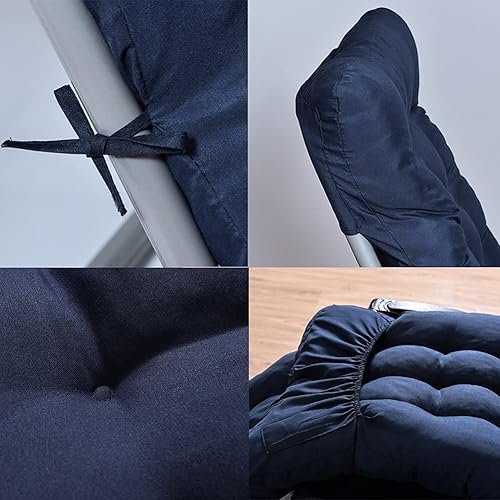 Miniatura 3 de Moonase Cojín para tumbona de patio de 67 pulgadas, para sofá mecedora para interiores y exteriores, con lazos y cubierta superior, antideslizante,