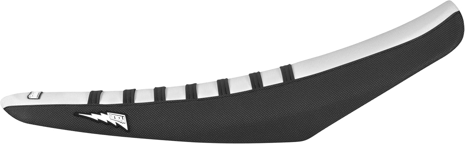 Enjoy Mfg Seat Cover - Compatible with Throne SRPNT e-Bike #475 Bolt (Black Sides/White top/Black Ribs)