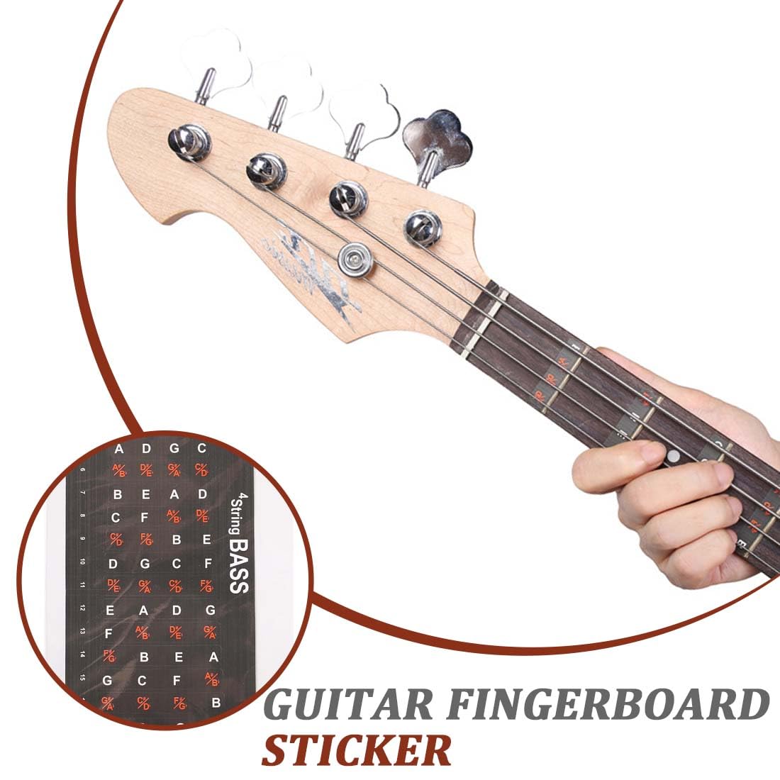 CHITARRA TASTIERA NOTE decalcomania tastiera musicale scala musicale