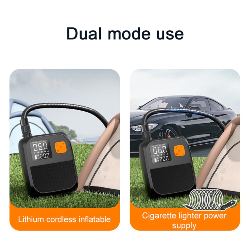 TFixol Pompe à pagaie portable 25 PSI haute pression électrique A Compresseur Pompe Power Bank avec 6 buses et lumière pour bateau gonflable Planche de surf Stand Up Paddle D A Mattr Anneaux de