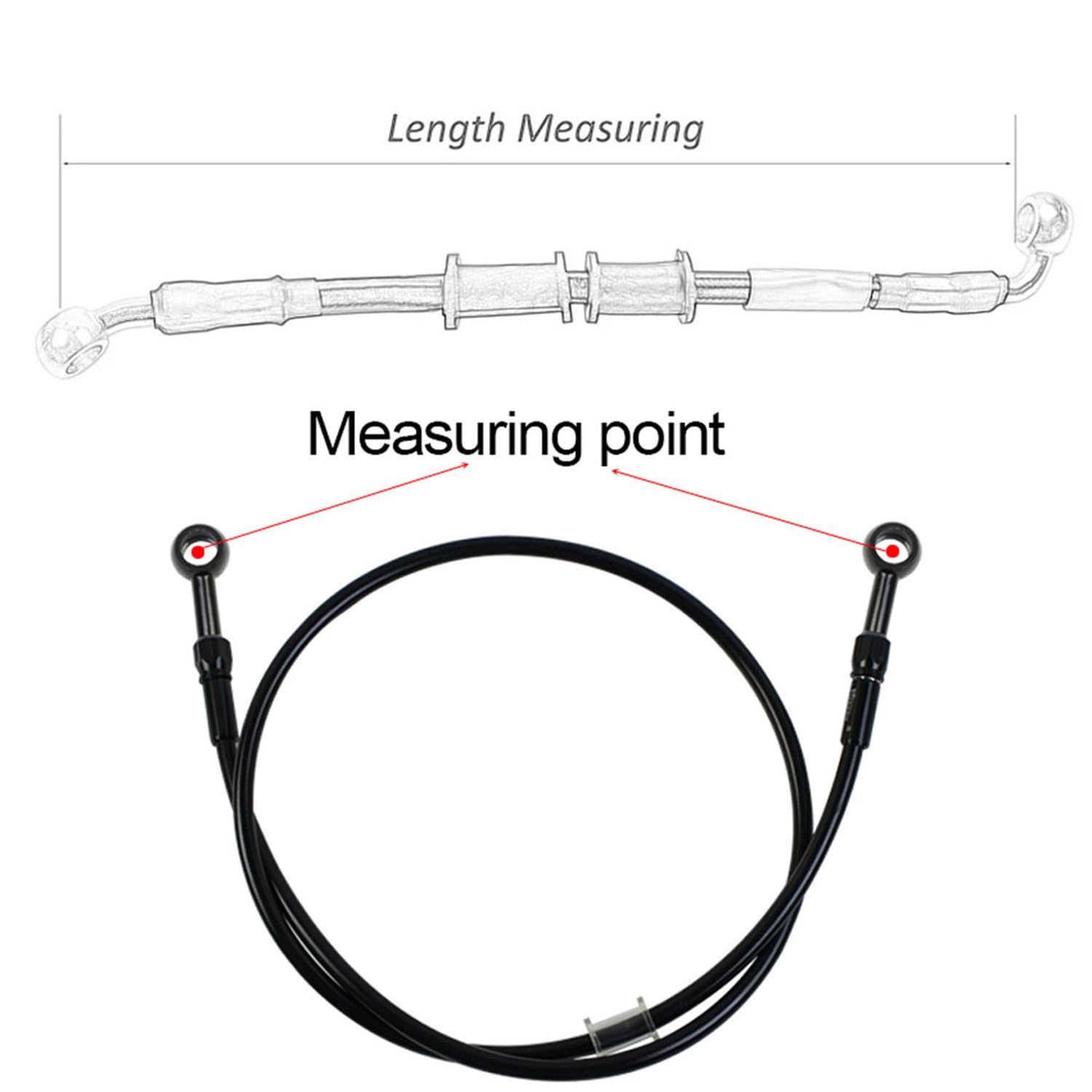 Manguera universal de aceite de freno hidráulico CNC Craft disponible en 400 mm a 2400 mm, orificio de montaje M10, accesorios giratorios para scooters, motocicletas, ATV, vehículos todoterreno