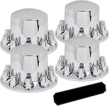 4 Pack of Rear Chrome Standard Axle Wheel Cover Combo Kit ABS Plastic Removable