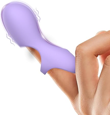 Intense Finger Vibrator for Couples - Powerful Sexual Stimulation Toy for Women with Nipple and Clitoral Sensation - Sexual Pleasure Tools for Women Mini Vibrator Couples Sex Toys (Purple)