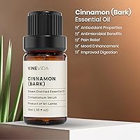 Vista 2 de VINEVIDA Aceite esencial de corteza de canela, aceite de canela sin diluir, aroma de aceite de vela, aromas de velas de bricolaje, 0.3 fl oz