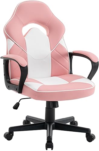 Silla ergonómica para computadora y juegos, estilo de carreras, ejecutiva, para oficina en casa, de cuero sintético, para adultos, adolescentes,