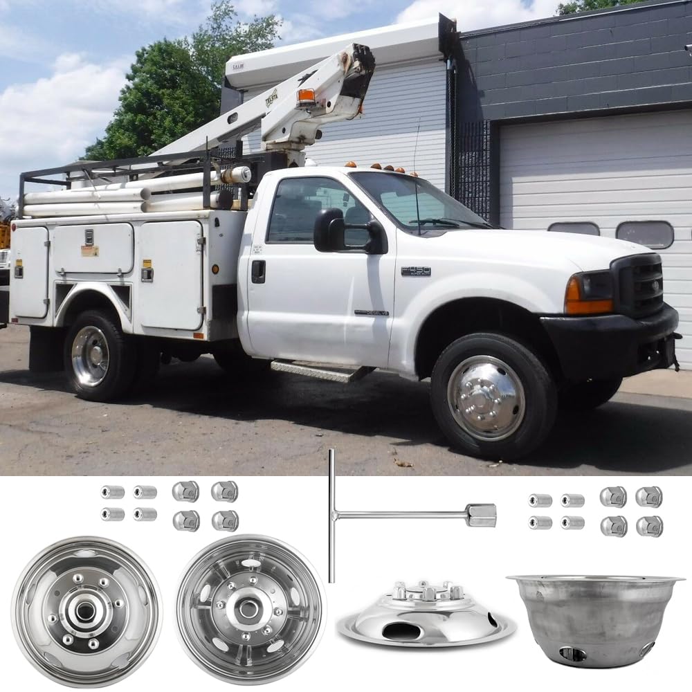FORD F450 F550 19.5 2005-2017 Stainless Dually Wheel Simulators 10 lug 2wd 4wd