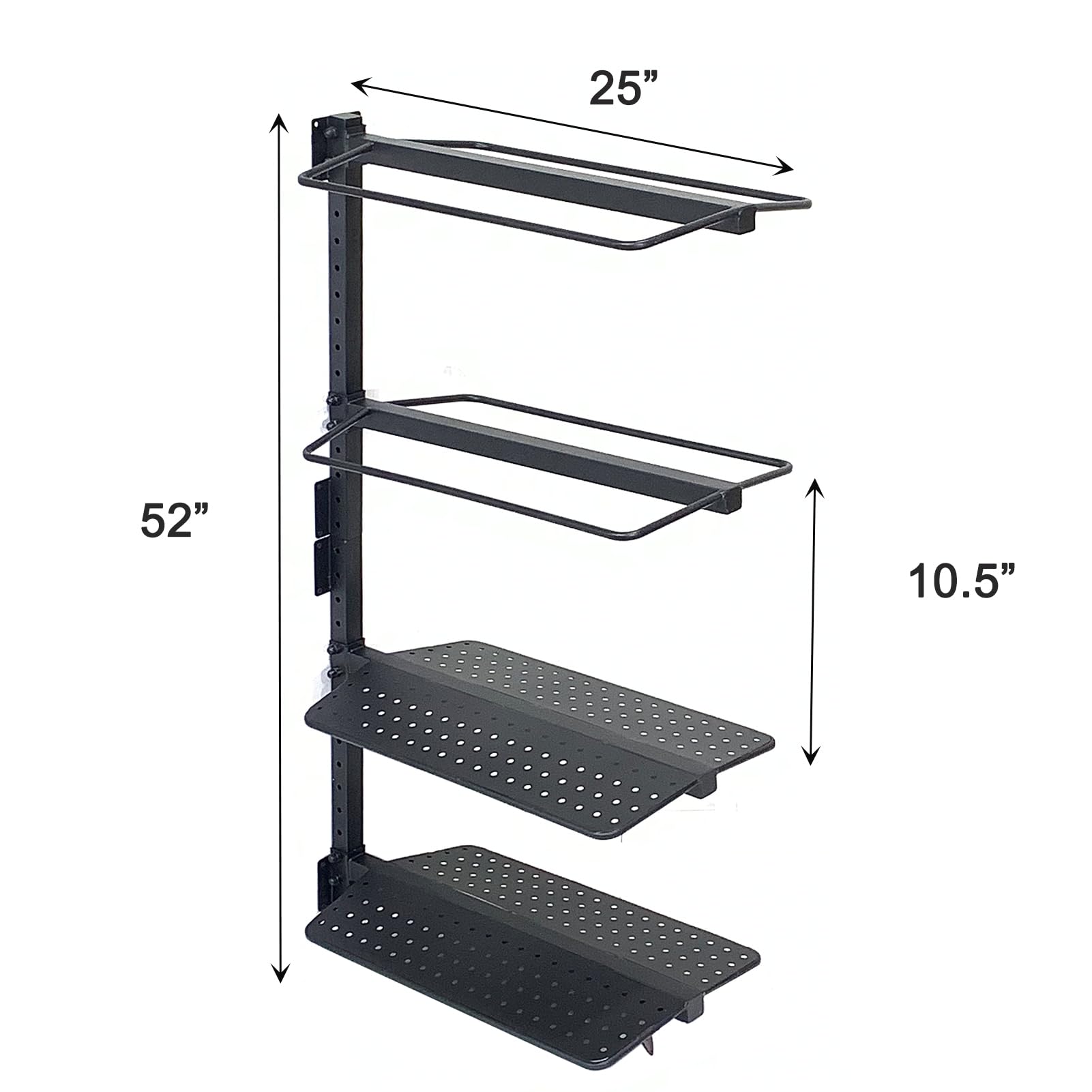 XIMSPHY Saddle Rack Wall Mount, 4 Tier Equestrian Western and English Saddles Stand, Heavy Duty Saddle Pad rack, Steel Wall-Mounted Storage Holder for Horses