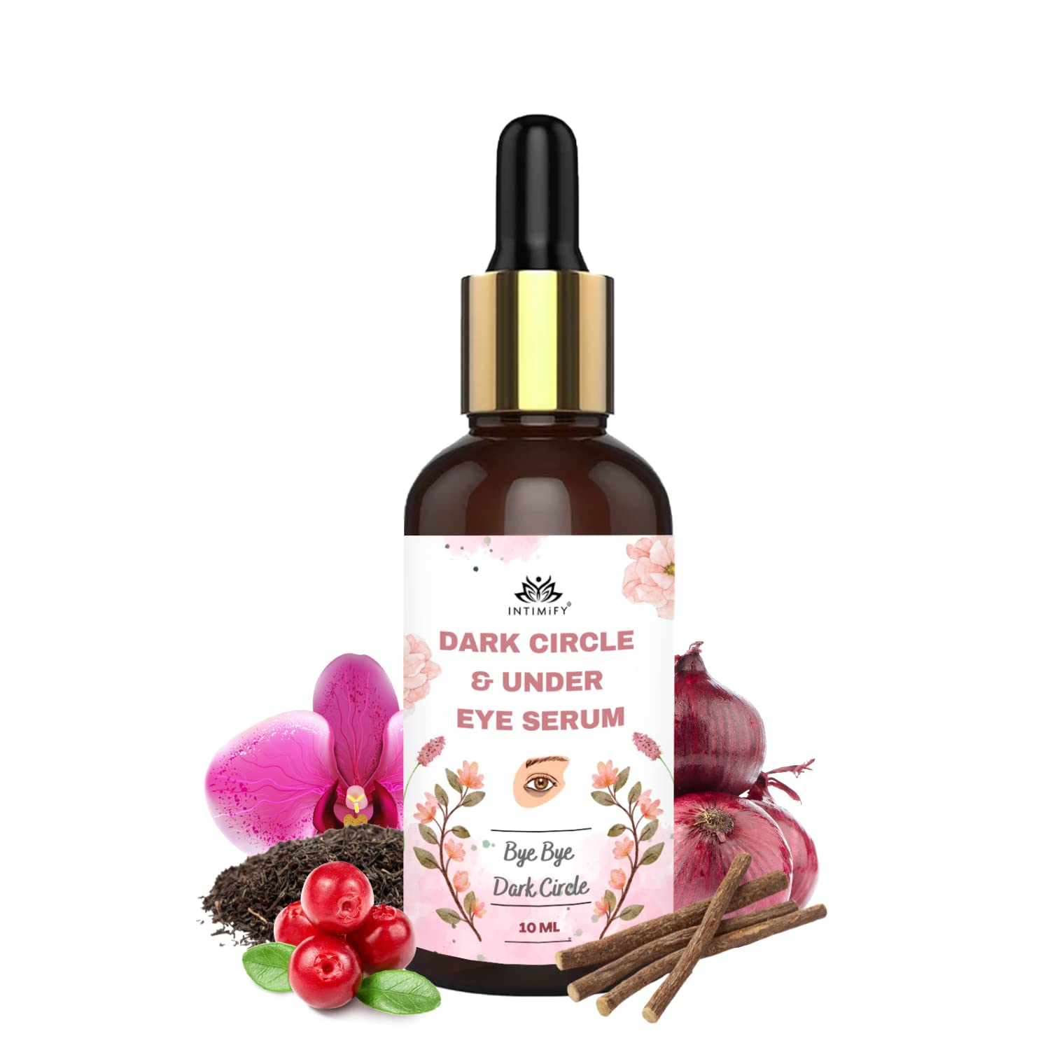 INTIMIFY Under Eye Serum For Dark Circles For Women & Men, Under Eye Serum For Wrinkles & Puffy Eyes 10 ml (Pack of 1)