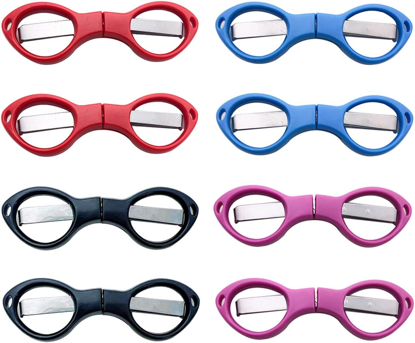 Markeny 8 Pieces Folding Scissors AntiRust Stainless Steel Safety Mini