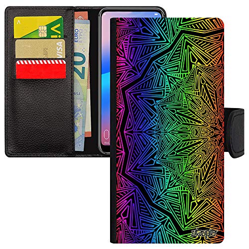 Coque Xiaomi Redmi Note 9 Pro en cuir à rabat mandala rose pour femme
