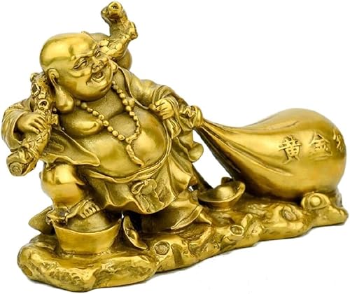 Productos Fengshui Estatuas de Buda riendo Esculturas de Buda Maitreya Bolsa de dinero para atraer riqueza 8.3 "pulgadas
