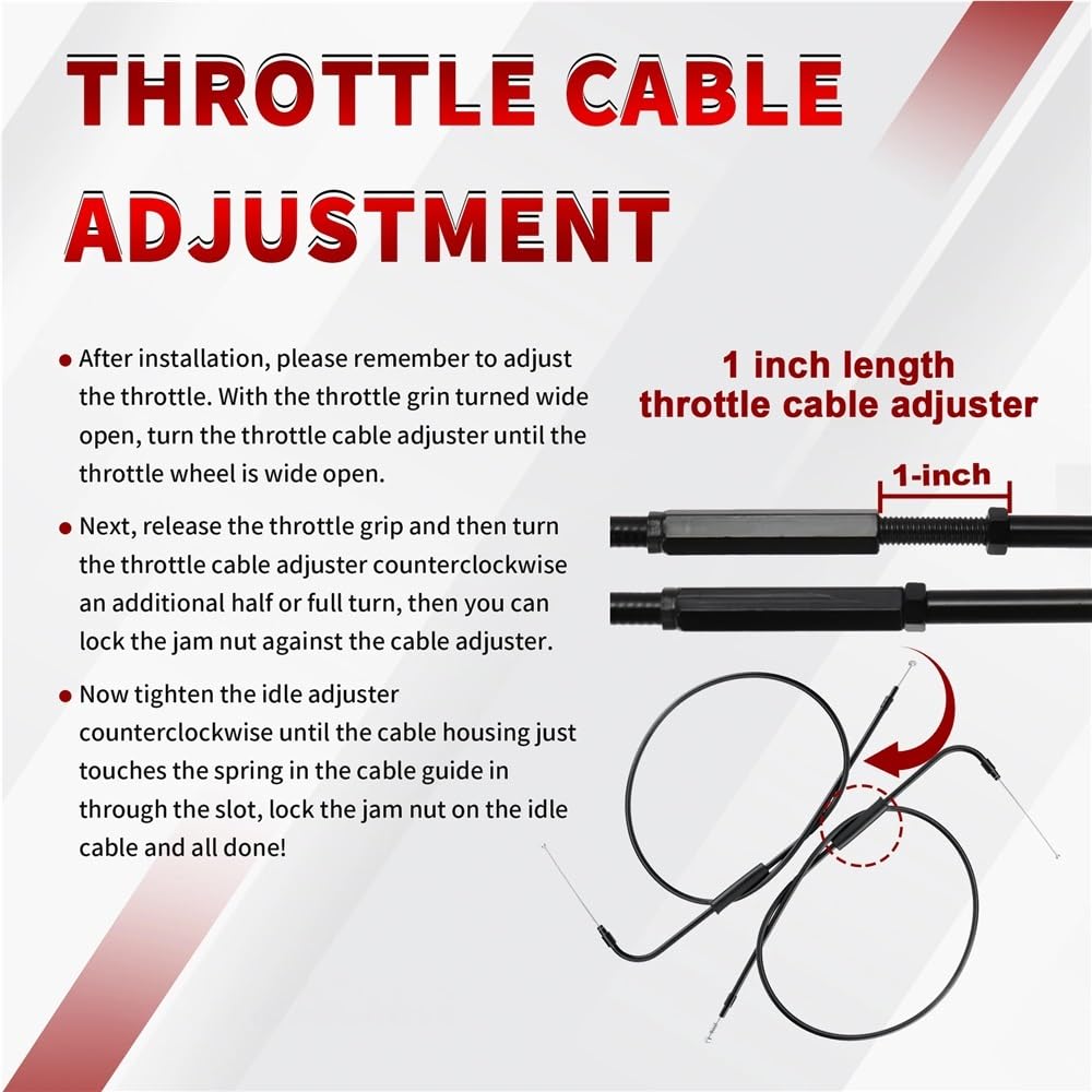 Juego de cables acelerador extendidos para motocicleta trenzados acero inoxidable para Sportster XL 1996-2017 para Dyna 2011-2015 para Softail