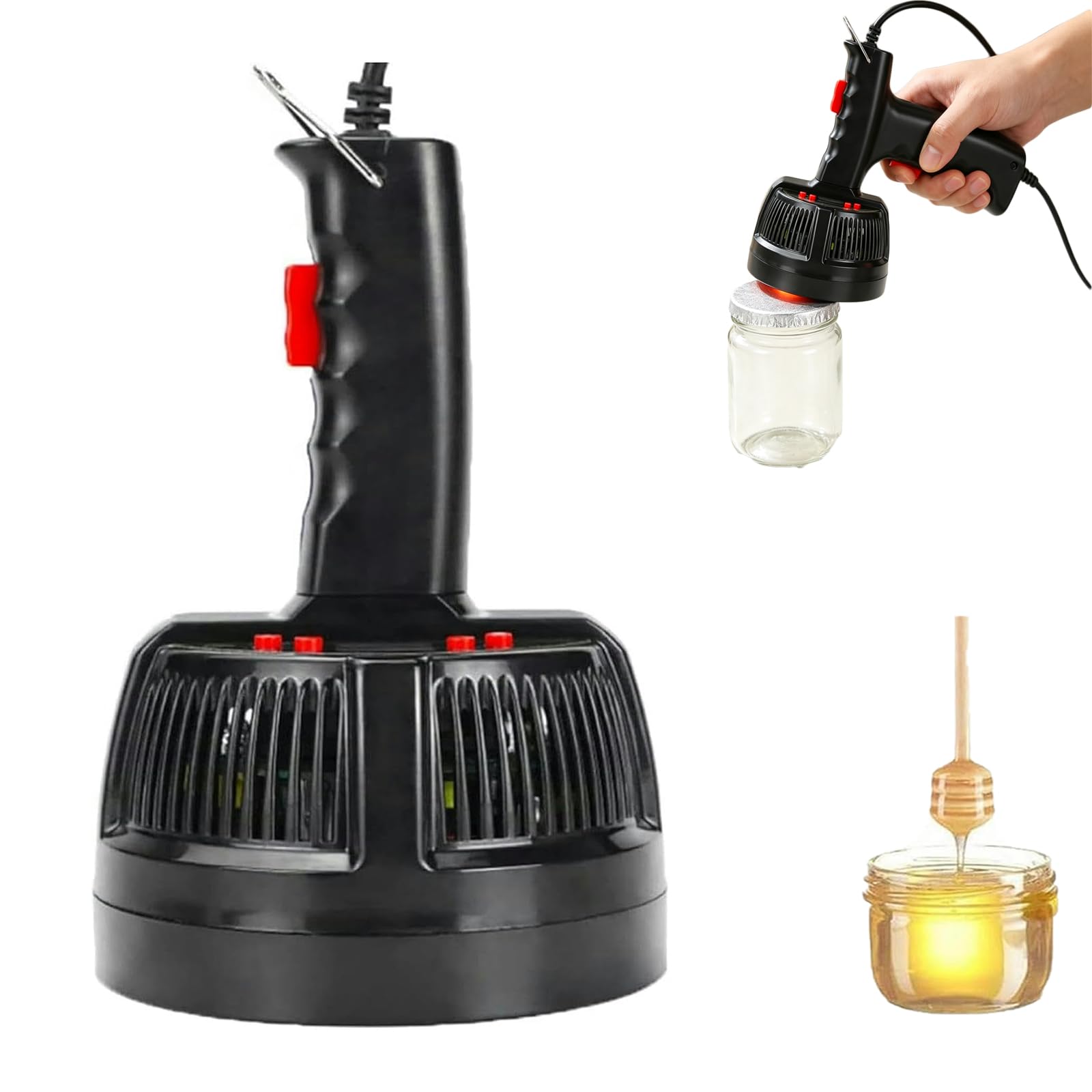 Scelleuse à induction portable bouteilles, avec puissance et minuterie réglables, contenants en plastique et en verre, 20-110 mm