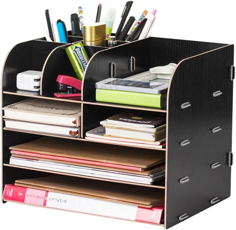 Desk Organizer Wooden Home Office Workspace Desktop Desk