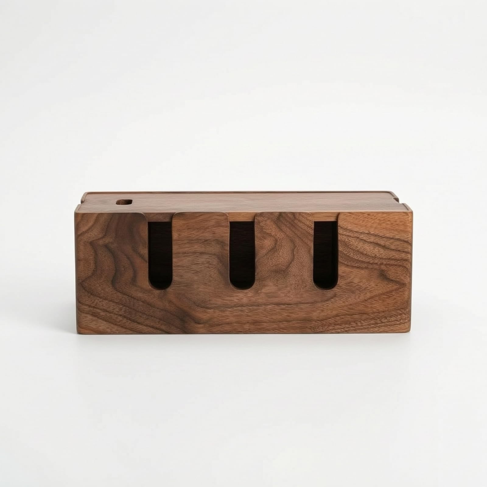 Caja Organizadora Cables Segura Caja Almacenamiento Cables Rectangular Ocultador Regleta para Escritorio, Nogal